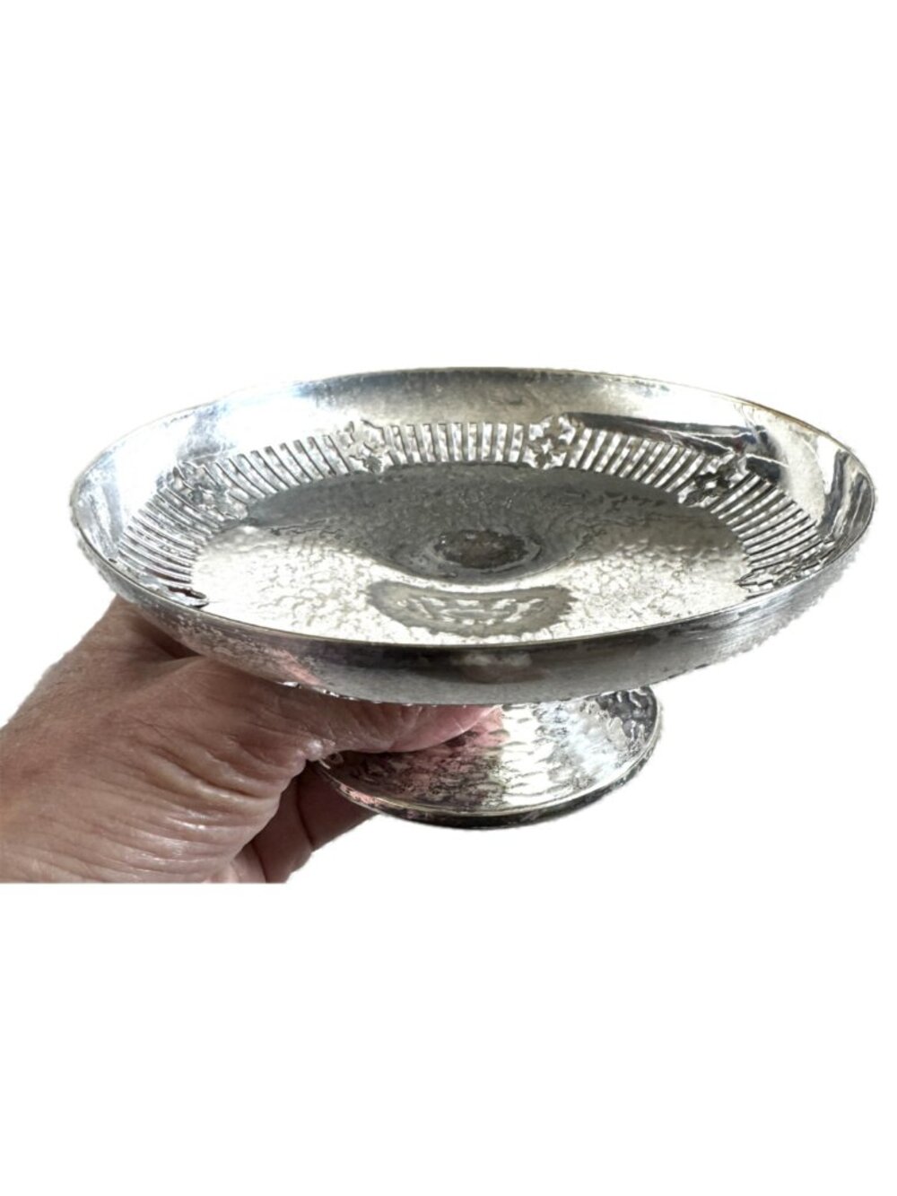 Sheffield Silver plated candy dish round footed vintage Made in USA